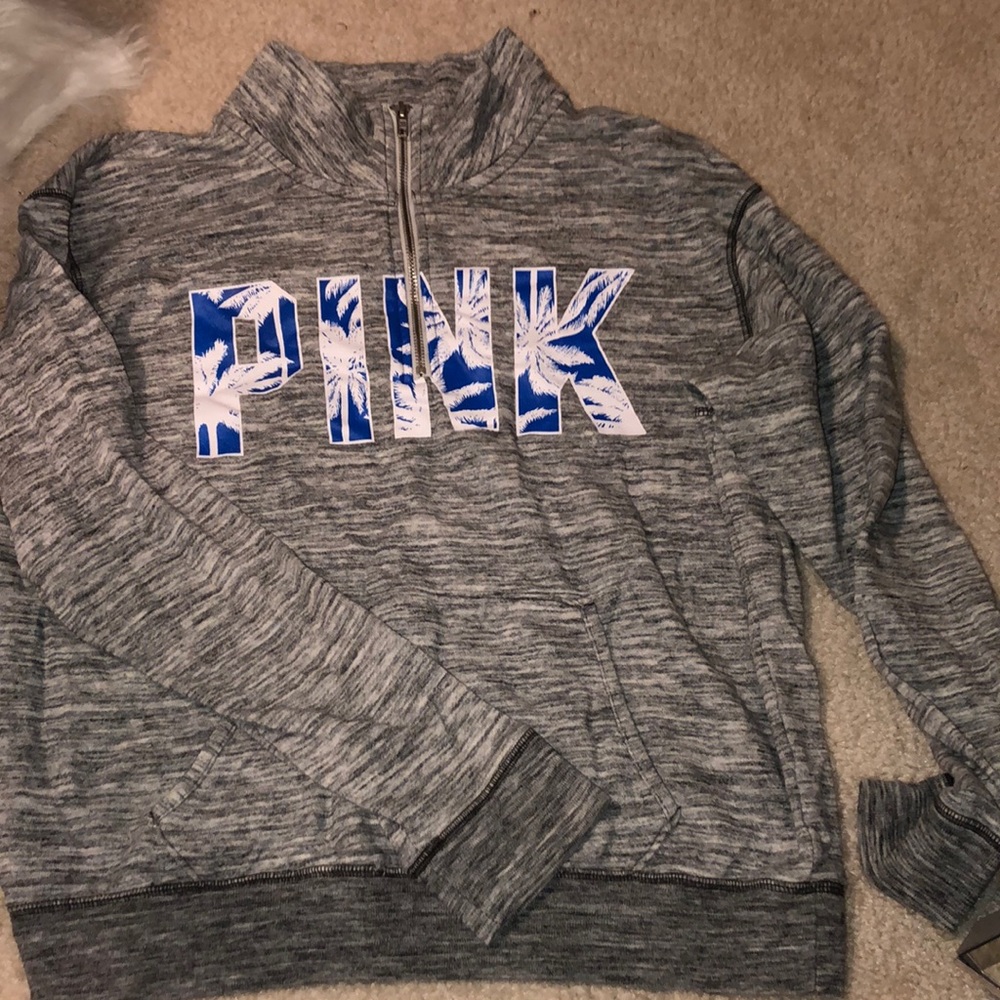 PINK Grey Quarter Zip